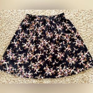Black Floral Skirt - Old Navy